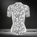 Black And White Dog Cycling Short Sleeve Jersey Womens, Dog Cycling Jersey CZ0039