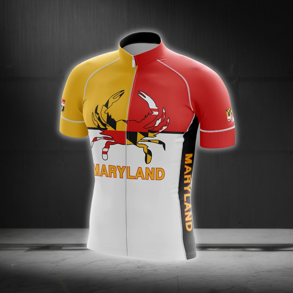 Maryland State Cycling Short Sleeve Jersey For Men, Maryland Cycling Jersey CG0879