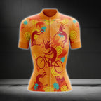 Orange Kokopelli Cycling Short Sleeve Women Jersey, Kokopelli Cycling Jerseys For Ladies CG0124
