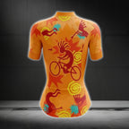 Orange Kokopelli Cycling Short Sleeve Women Jersey, Kokopelli Cycling Jerseys For Ladies CG0124