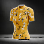 Bee Women's Yellow Cycling Short Sleeve Jersey, Bee Lover Cycling Jersey Womens CG0097