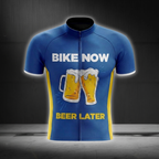 Bike Now Beer Later Cycling Short Sleeve Jersey Mens, Beer Cycling Jersey CG0880