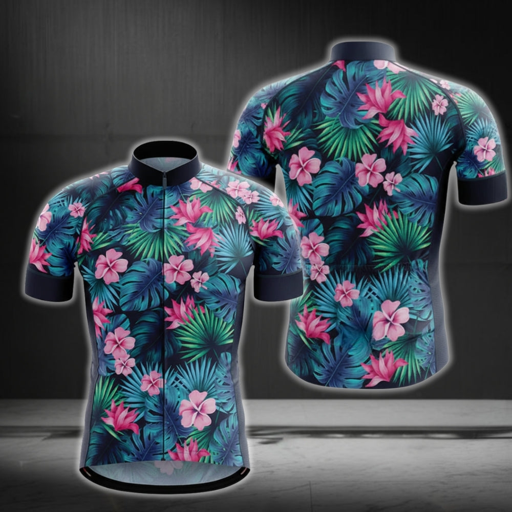 Tropical Floral Cycling Jersey Short Sleeve For Mens, Tropical Cycling Jerseys CG0098