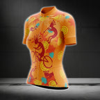 Orange Kokopelli Cycling Short Sleeve Women Jersey, Kokopelli Cycling Jerseys For Ladies CG0124
