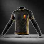 Belgium Flag Mens Black Long Sleeve Cycling Jerseys, Belgium Cycling Jerseys CG0716