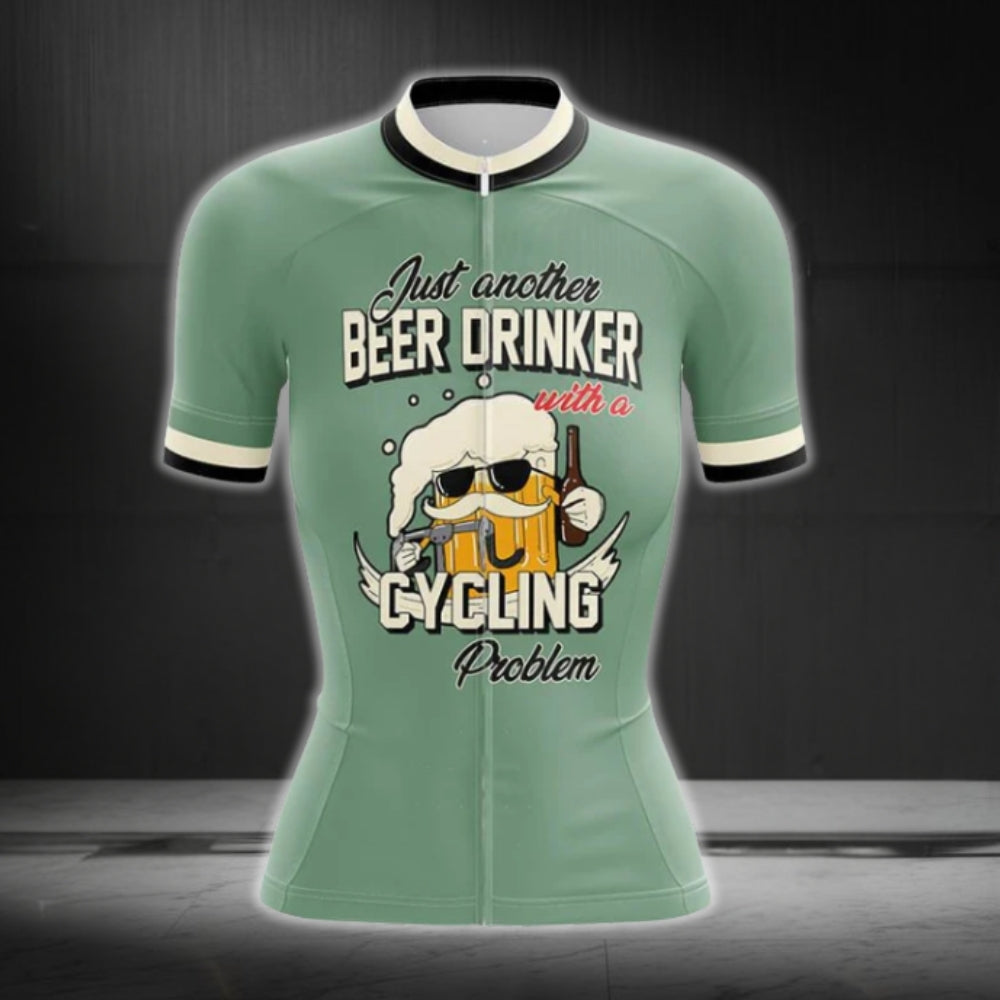 Just Another Beer Drinker With A Cycling Problem Cycling Jersey Short Sleeve For Women, Beer Cycling Jerseys For Ladies CG0074