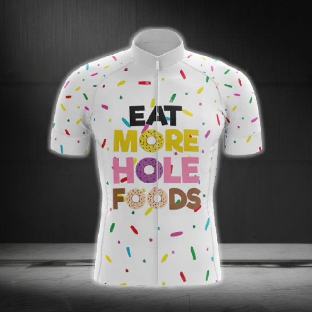 Eat More Hole Foods Donut Short Sleeve Cycling Jersey, Donut Cycling Jerseys CG0710