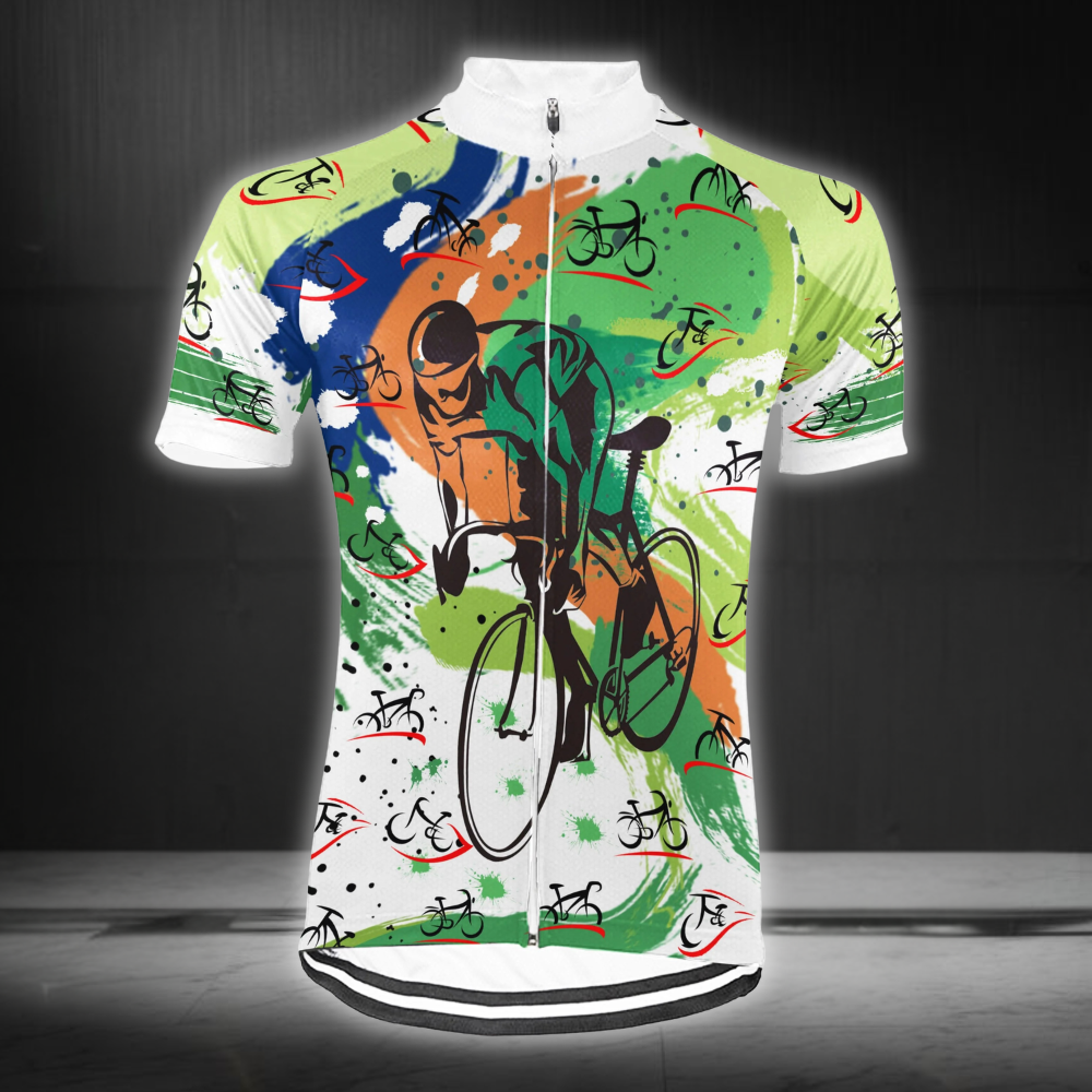 Custom Colorful Cycling Short Sleeve Jersey For Men, Custom Cycling Jersey CG0831