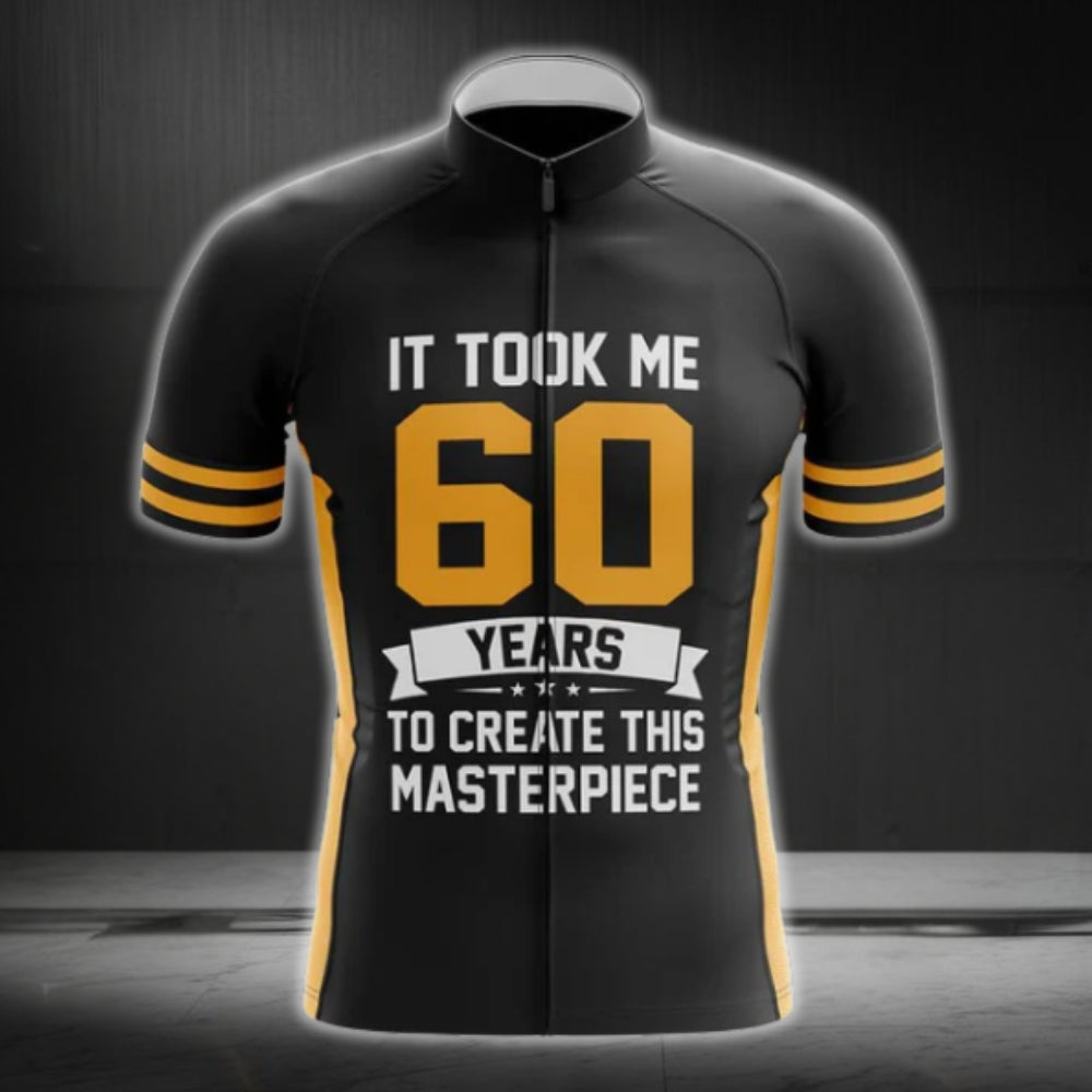 It Took Me 60 Years To Create This Masterpiece Custom Cycling Short Sleeve Jersey For Mens, Custom Funny Birthday Cycling Jerseys With Year CG0005