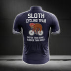Sloth Cycling Team Faster Than Some Slower Than Most Men's Cycling Short Sleeve Jersey, Funny Sloth Cycling Jerseys CG0279