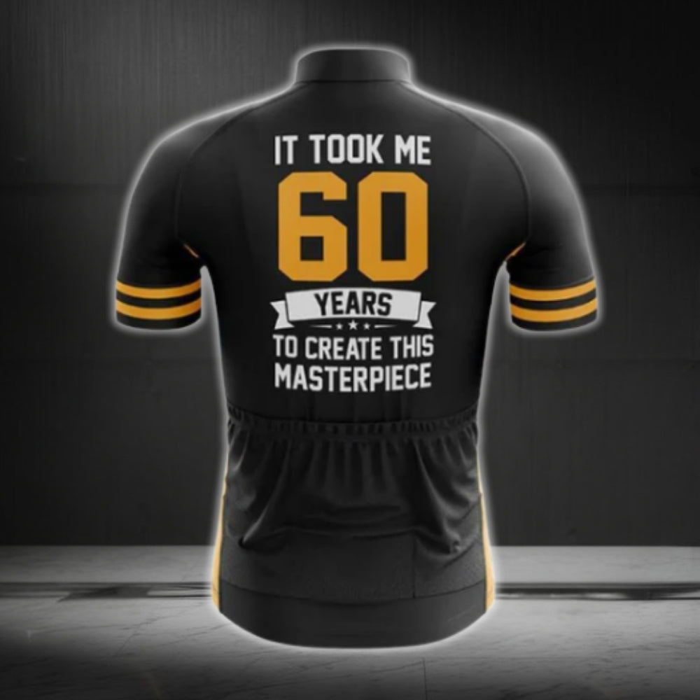 It Took Me 60 Years To Create This Masterpiece Custom Cycling Short Sleeve Jersey For Mens, Custom Funny Birthday Cycling Jerseys With Year CG0005