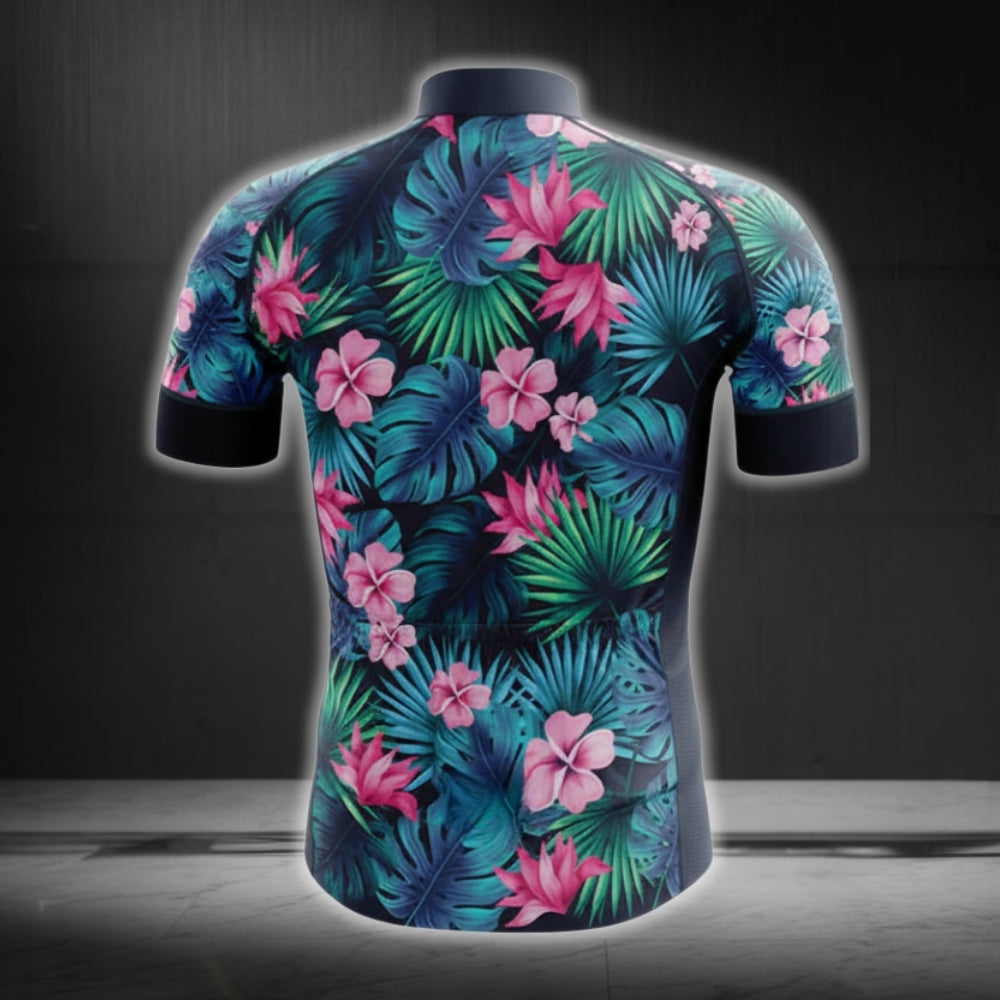 Tropical Floral Cycling Jersey Short Sleeve For Mens, Tropical Cycling Jerseys CG0098