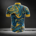 Yellow And Blue Abstract Cycling Short Sleeve Men Jersey, Cycling Jerseys For Men CG0665