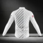 White USA Flag Long Sleeve Men's Cycling Jersy, Patriotic Cycling Jerseys CG0717