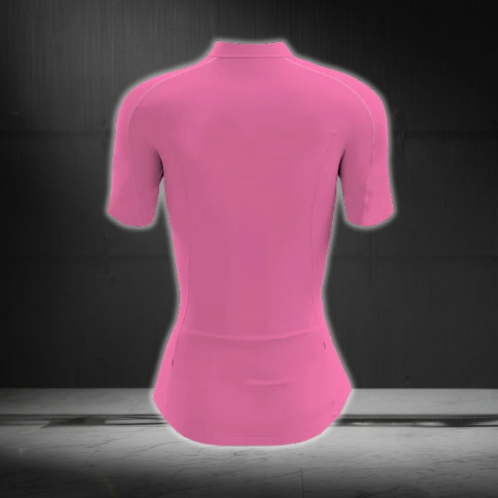 Don't Think Just Ride Short Sleeve Womens Cycling Jerseys, Women's Pink Cycling Jerseys CG0125