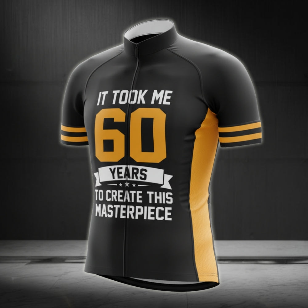 It Took Me 60 Years To Create This Masterpiece Custom Cycling Short Sleeve Jersey For Mens, Custom Funny Birthday Cycling Jerseys With Year CG0005