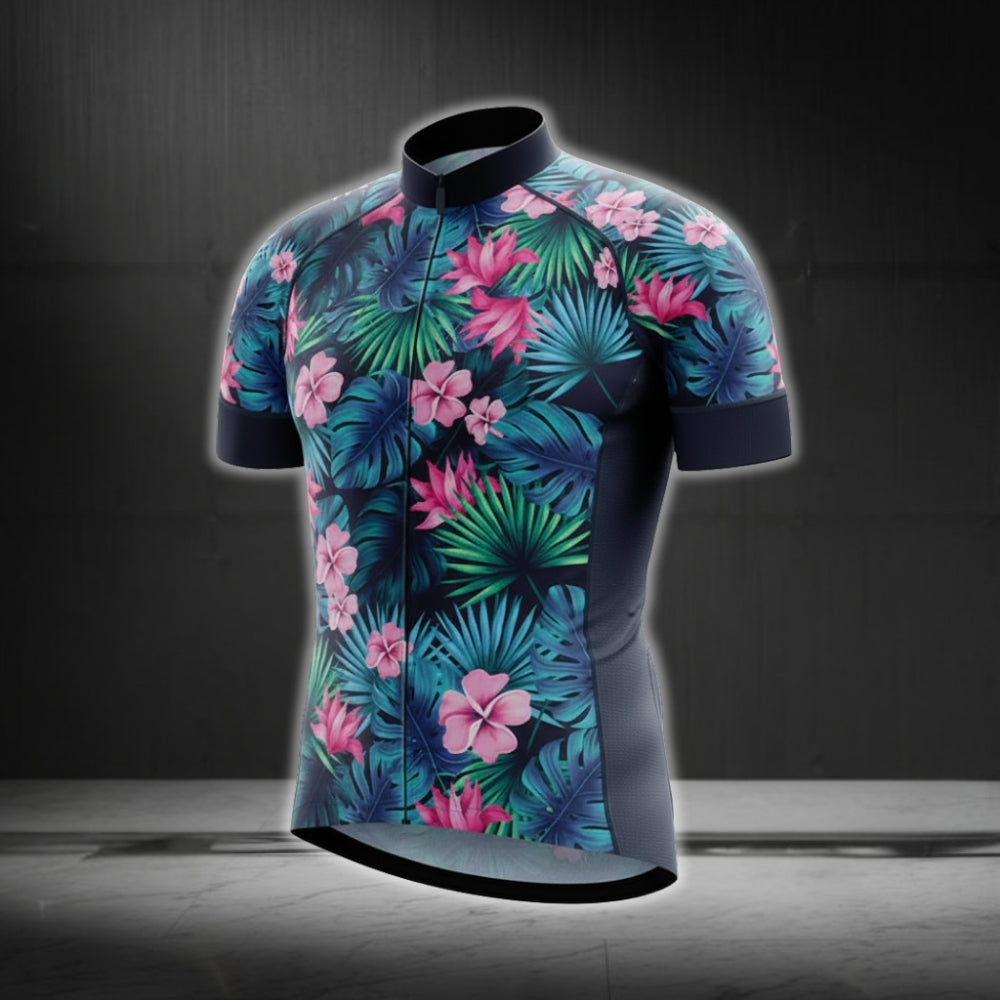 Tropical Floral Cycling Jersey Short Sleeve For Mens, Tropical Cycling Jerseys CG0098