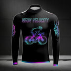 Neon Velocity Men's Black Long Sleeve Cycling Jersey, Cycling Jerseys For Mens CZ0042