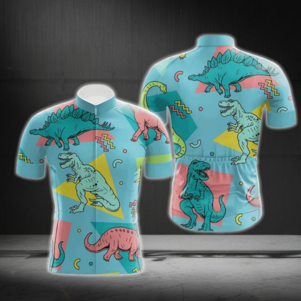 Dinosaur Cycling Short Sleeve Jersey For Men, Dinosaur Cycling Jereys CG0380