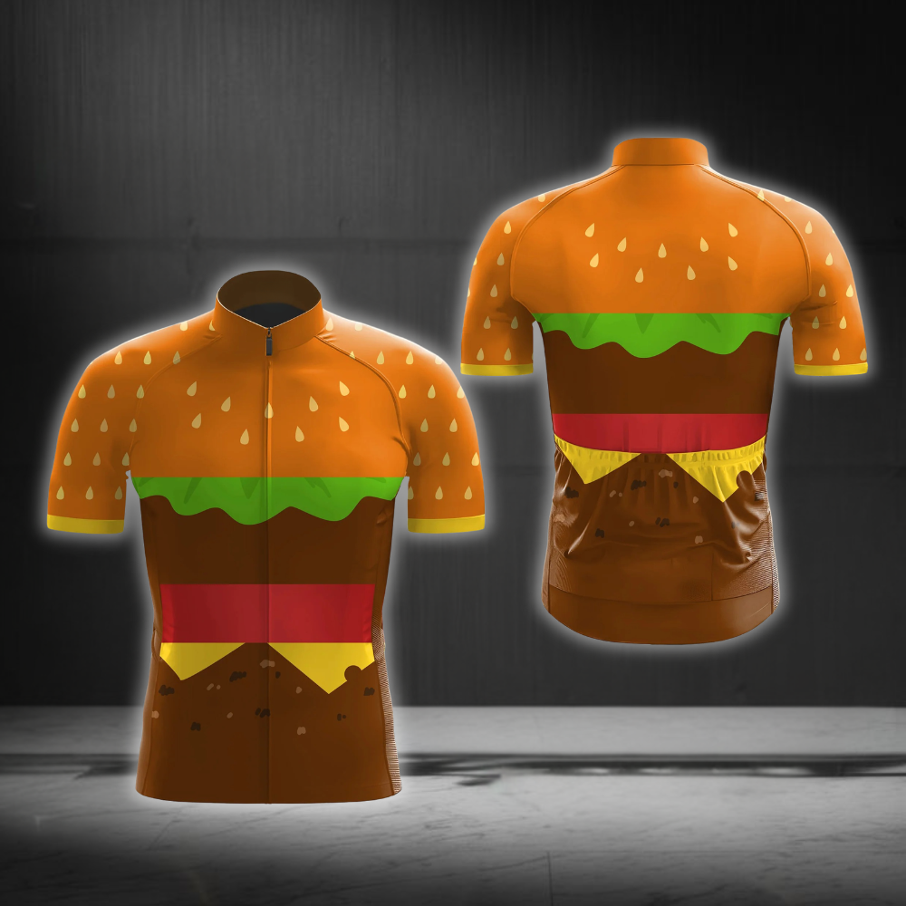 Hamburger Cycling Short Sleeve Jersey For Men, Hamburger Lovers Cycling Jersey CG0866