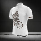 Squirrel Men's White Cycling Short Sleeve Jersey, Squirrel Cycling Jerseys CG0154