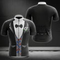 Black And White Tuxedo Short Sleeve Cycling Jersey For Mens, Tuxedo Cycling Jerseys CZ0043