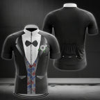 Black And White Tuxedo Short Sleeve Cycling Jersey For Mens, Tuxedo Cycling Jerseys CZ0043