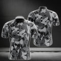 Grey Camo Short Sleeve Cycling Jersey For Mens, Camo Cycling Jerseys CG0007