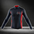 Bicycle Black And Red Cycling Long Sleeve Jersey For Men, Men's Cycling Jerseys CG0718