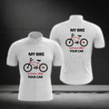 My Bike Cost More Than Your Car Men's White Short Sleeve Cycling Jersey, Funny Cycling Jerseys CG0667