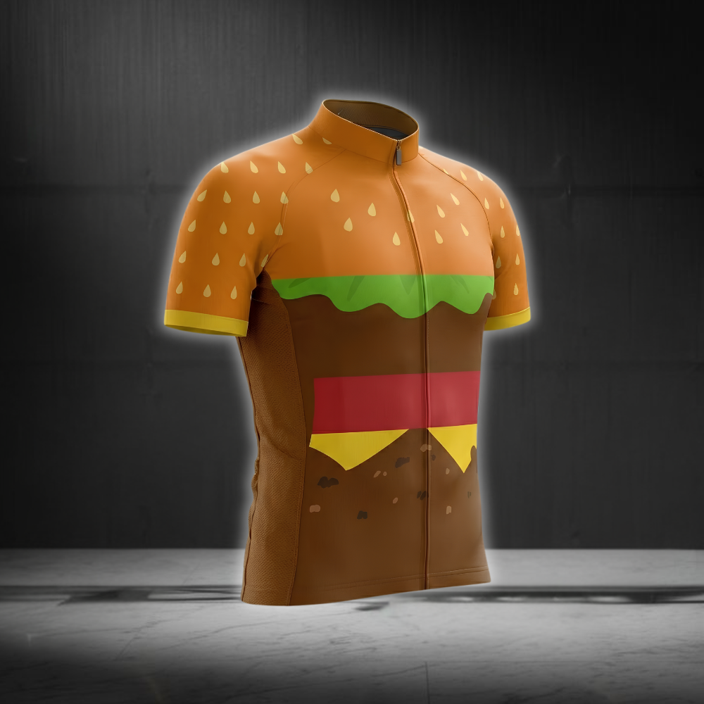 Hamburger Cycling Short Sleeve Jersey For Men, Hamburger Lovers Cycling Jersey CG0866