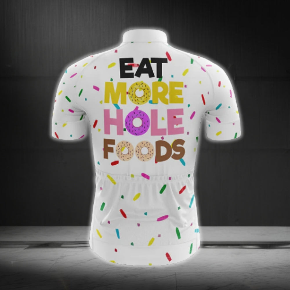 Eat More Hole Foods Donut Short Sleeve Cycling Jersey, Donut Cycling Jerseys CG0710