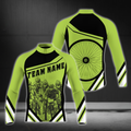 Custom Team Black And Lime Greem Cycling Long Sleeve Jersey For Men, Custom Cycling Jersey CZ0017