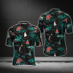 Tropical Sailboat Cycling Short Sleeve Jersey For Men, Sailboat Cycling Jerseys CG0358