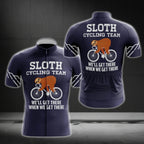 Sloth Cycling Team We'll Get There When We Get There Cycling Short Sleeve Jersey For Men, Funny Sloth Cycling Jerseys CG0079