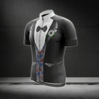Black And White Tuxedo Short Sleeve Cycling Jersey For Mens, Tuxedo Cycling Jerseys CZ0043