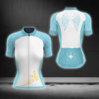 Music Note Sky Blue Cycling Short Sleeve Jersey For Laides, Music Cycling Jersey CG0867