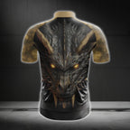 Black And Gold Dragon Cycling Jersey Short Sleeve Mens, Dragon Cycling Jerseys CG0381