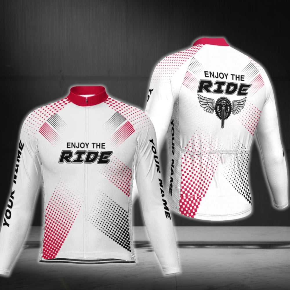 Enjoy The Ride Custom Name Cycling Long Sleeve Jersey For Men, Custom Cycling Jerseys CG0668