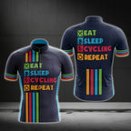 Eat Sleep Cycling Repeat Men's Short Sleeve Cycling Jersey, Funny Cycling Jerseys CG0282