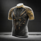Black And Gold Dragon Cycling Jersey Short Sleeve Mens, Dragon Cycling Jerseys CG0381