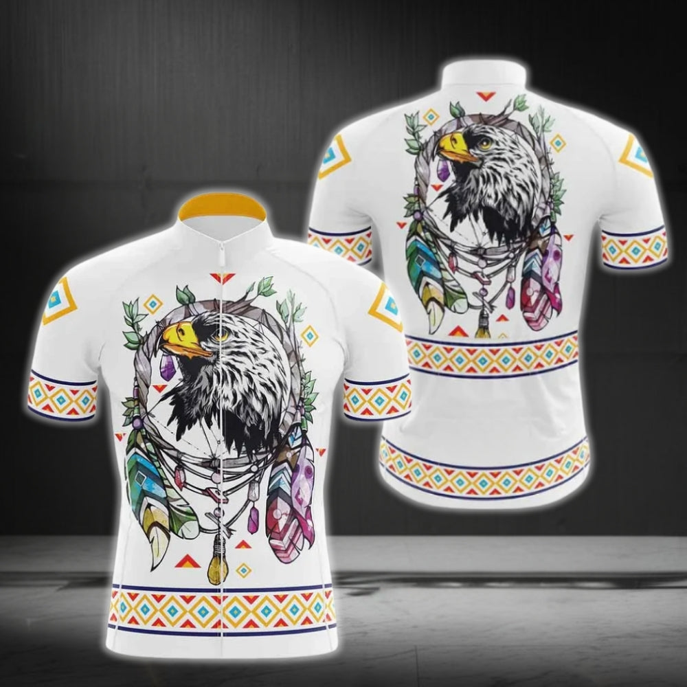 Eagle Native American Cycling Short Sleeve Jersey For Men, Native Pride Cycling Jerseys CG0157