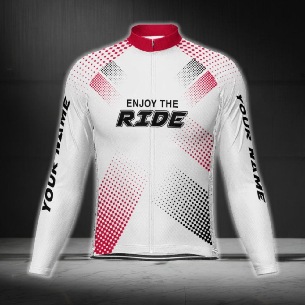 Enjoy The Ride Custom Name Cycling Long Sleeve Jersey For Men, Custom Cycling Jerseys CG0668