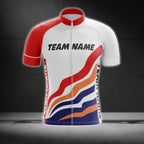 Custom Red And White Cycling Team Short Sleeve Jersey Mens, Custom Cycling Jerseys For Team CG0505