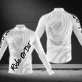 Ride Or Die Skull Men's White Cycling Long Sleeve Jersey For Men, Skull Cycling Jerseys CG0721