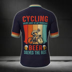 Cycling Solves Most Of My Problems Beer Solves The Rest Mens Short Sleeve Cycling Jersey, Funny Beer Cycling Jerseys CE0002