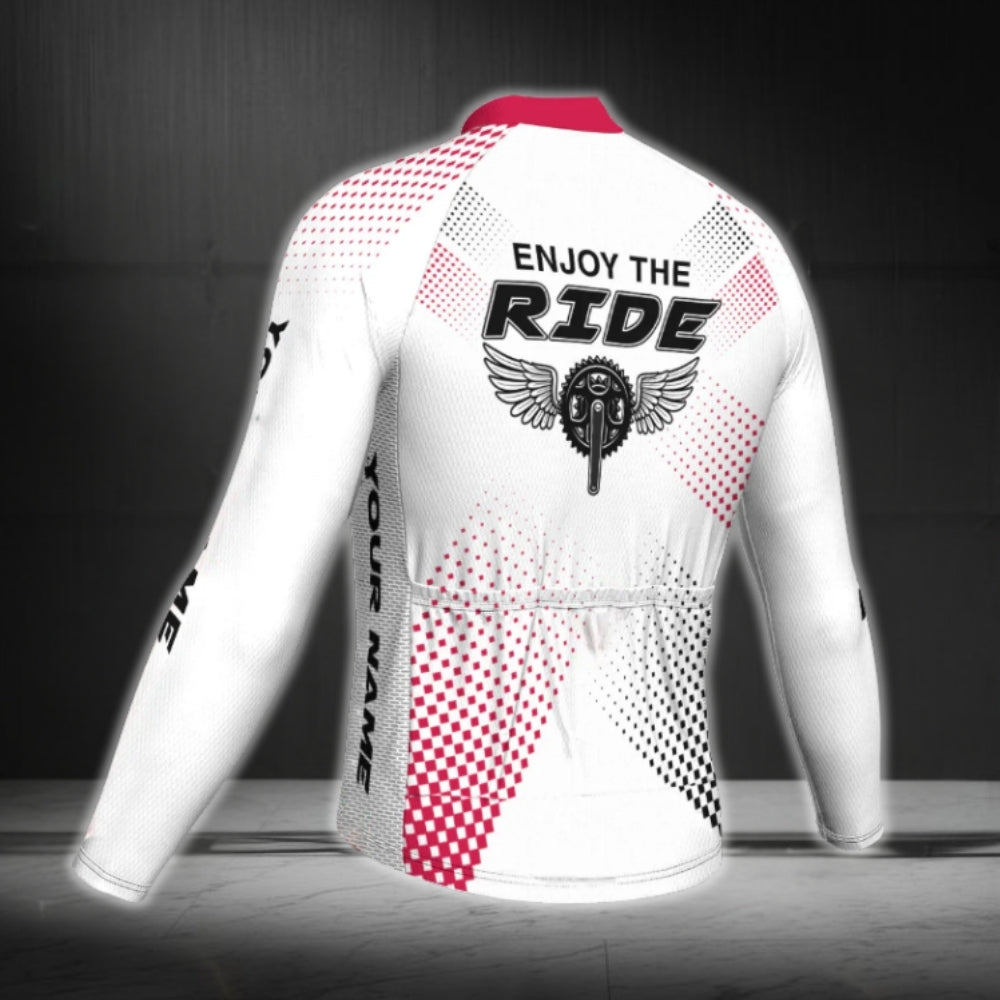 Enjoy The Ride Custom Name Cycling Long Sleeve Jersey For Men, Custom Cycling Jerseys CG0668