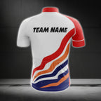 Custom Red And White Cycling Team Short Sleeve Jersey Mens, Custom Cycling Jerseys For Team CG0505