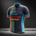 Eat Sleep Cycling Repeat Men's Short Sleeve Cycling Jersey, Funny Cycling Jerseys CG0282