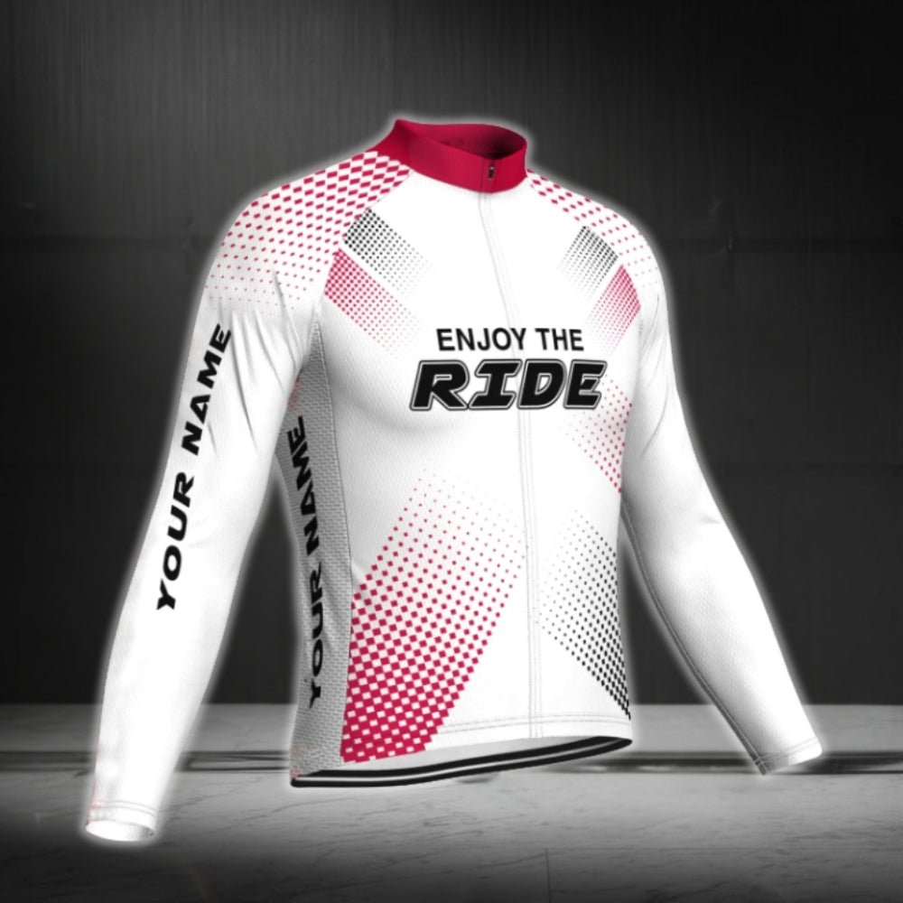 Enjoy The Ride Custom Name Cycling Long Sleeve Jersey For Men, Custom Cycling Jerseys CG0668